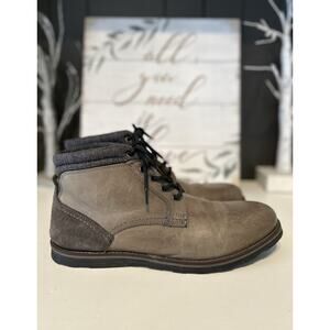 Crevo Geoff Men’s Size 13 Gray & Brown Leather Ankle Boots